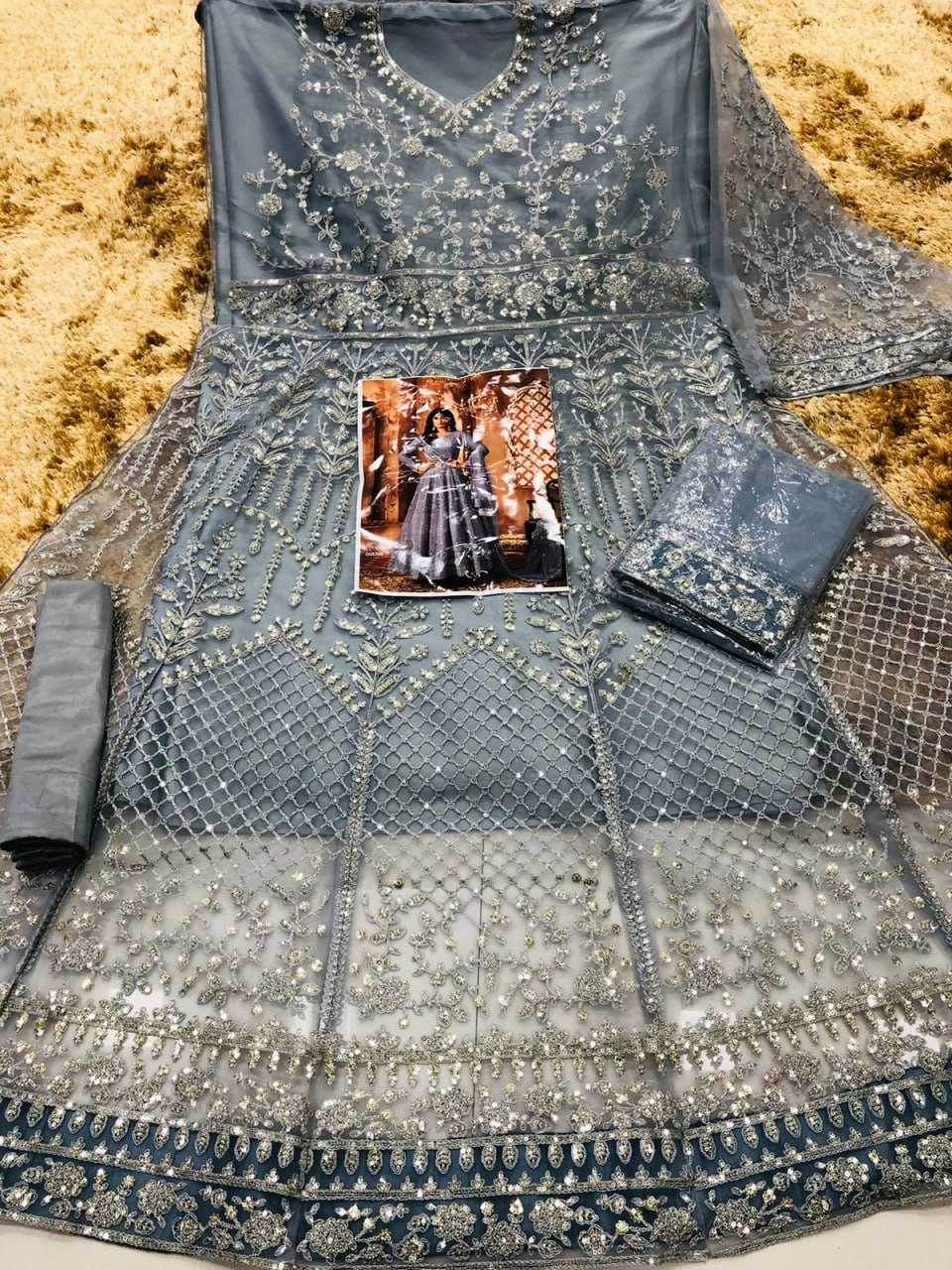Net Embroidery Sequin Gowns - MYLUXURY LANE ENTERPRISE